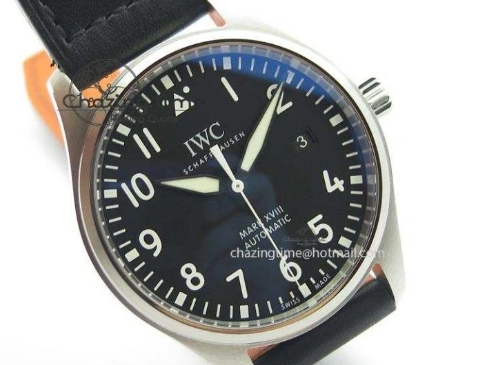 MIROTIME 0501 Mark XVIII IW327001 SS Mk Maker Best Edition Black Dial On Black Leather Strap A SunProtective 7299